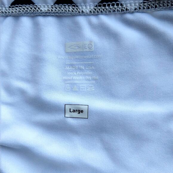 EQ Streamline Bikini Bottom Swim Brief Large black white Chevron NWT performance - Picture 6 of 7